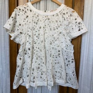 Anthropologie White Lace Women's Top